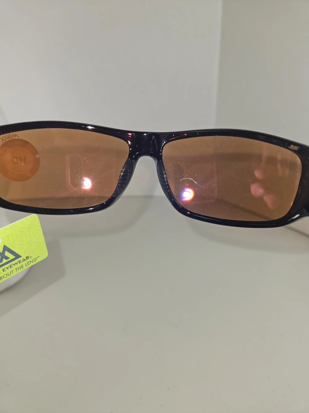 Maxx Major Sport Golf Motorcycle Riding Sunglasses Black with High Def Amber Len